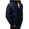 Pánská bunda prošívaná bomber jacket tmavě modrá Dstreet TX2228 (Velikost M, Barva Modrá)