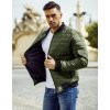 Pánská bunda prošívaná bomber jacket zelená Dstreet TX2211A (Velikost M, Barva Zelená)