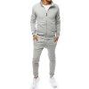 Pánská tepláková souprava světle šedá Dstreet AX0228 (Velikost M, Barva Šedá - světle)