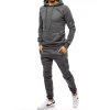 Pánská tepláková souprava tmavě šedá Dstreet AX0382 (Velikost M, Barva Šedá - tmavě)