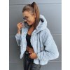 Šedá dámská prošívaná zimní bunda s kapucí Dstreet TY2972 (Velikost S, Barva Šedá - světle)