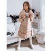 Dámská dlouhá bunda bez kapuce LONDON PREMIUM Dstreet TY3162 (Velikost S, Barva Béžová)
