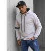 Pánská mikina s kapucí Barva šedá DSTREET BX5435 (Velikost M, Barva Šedá - světle)