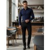 Pánská elegantní košile Barva tmavě modrá DSTREET DX2477 (Velikost M, Barva Modrá)
