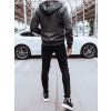 Pánská mikina na zip Barva tmavě šedá DSTREET BX5626 (Velikost M, Barva Šedá - tmavě)