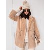 Dámský kabát z alpaky SERENITY Barva světle béžová DSTREET TY3886 (Velikost S, Barva Béžová)