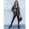 Dámská koženová bunda VOGUE GLAM Barva černá DSTREET TY3898 (Velikost S, Barva Černá)