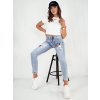 Dámské džíny s vysokým pásem LALUNA DSTREET UY1865 (Velikost S, Barva Modrá - světle)