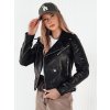 Dámská koženová bunda ERIETA DSTREET TY4197 (Velikost S, Barva Černá)