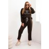 Dámský komplet z viskózy s ozdobným motivem a kalhotami DI (Velikost UNI, Barva Černá)