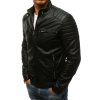 Pánská kožená bunda Barva černá DSTREET TX3265 (Velikost S, Barva Černá)