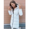 Dlouhá oboustranná prošívaná zimní bunda s kapucí dámská Dstreet TY2857 (Velikost S, Barva Bílá)