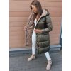 Dlouhá oboustranná prošívaná zimní bunda s kapucí dámská Dstreet TY2857 (Velikost S, Barva Bílá)