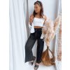 Dámské kalhoty casual RUFFLES Barva černá DSTREET UY1539 (Velikost M/L, Barva Černá)