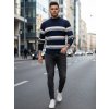 Pánský pruhovaný svetr Barva tmavě modrá DSTREET WX2126 (Velikost M/L, Barva Modrá)