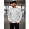 Pánské tričko s dlouhým rukávem Barva Bílý DSTREET LX0564 (Velikost M, Barva Bílá)