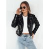 Dámská koženová bunda EKLIN Barva černá DSTREET TY4162 (Velikost S, Barva Černá)