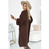 Numoco Cardigan - dlouhý svetrový plášť s kapsami - čokoládová barva 627-2 (Velikost UNI, Barva Hnědá)