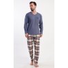 Pánské pyžamo dlouhé Paul (Barva Hnědá, Velikost M)