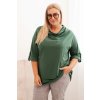 Dámská blůza Plus Size s bavlnou volného střihu s vodním výstřihem (Velikost UNI, Barva Béžová)