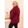 Dámské sako 21454 Plus Size s dlouhým rukávem a límcem (Velikost UNI, Barva Smetanová)
