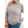 Dámský svetr Plus Size 1112 se stojáčkem (Velikost UNI, Barva Černá)