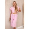 Šaty s volánky pudrově růžové (Velikost UNI, Barva Růžová - světle)