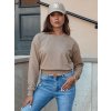 Dámská mikina CASUALVIBE Dstreet BY1297 (Velikost S, Barva Béžová)