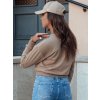Dámská mikina CASUALVIBE Dstreet BY1297 (Velikost S, Barva Béžová)