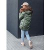 Dámská zimní bunda s kapucí a kožíškem WINTERCHIC Dstreet TY4435 (Velikost S, Barva Zelená)