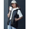 Dámská prošívaná vesta s kapucí COLINE zaltá Dstreet TY4461 (Velikost S, Barva Žlutá)