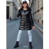 Dámská dlouhá zimní bunda s kapucí SHINE Dstreet TY4483 (Velikost S, Barva Černá)