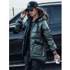 Dámská prošívaná bunda s kapucí FASHION CHIC Dstreet TY4580 (Velikost S, Barva Zelená)