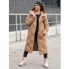 Dámská dlouhá bunda s kapucí FEMACOAT Dstreet TY4592 (Velikost S, Barva Béžová)