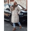 Dámská dlouhá bunda s kapucí ELEGANTI Dstreet TY4657 (Velikost S, Barva Šedá - světle)