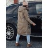 Dámská dlouhá bunda s kapucí ELEGANTI Dstreet TY4657 (Velikost S, Barva Šedá - světle)