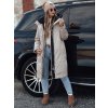 Dámská dlouhá bunda s kapucí ELEGANTI Dstreet TY4657 (Velikost S, Barva Šedá - světle)