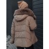 Dámská zimní bunda s kapucí a kožíškem LUNAVI Dstreet TY4665 (Velikost S, Barva Béžová)