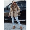 Dámská zimní bunda s kapucí FURSOFT Dstreet TY4668 (Velikost S, Barva Béžová)