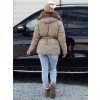 Dámská zimní bunda s kapucí FURSOFT Dstreet TY4668 (Velikost S, Barva Béžová)