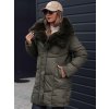 Dámská dlouhá zimní bunda s kapucí  MORISIO Dstreet TY4671 (Velikost S, Barva Zelená)