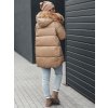 Dámská zimní bunda s kapucí a kožíškem MELOMA Dstreet TY4712 (Velikost S, Barva Béžová)