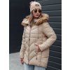 Dámská zimní bunda s kapucí a kožíškem MELOMA Dstreet TY4712 (Velikost S, Barva Béžová)