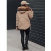 Dámská zimní bunda s kapucí a kožíškem LESISI Dstreet TY4715 (Velikost S, Barva Béžová)