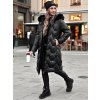 Dámská dlouhá bunda s kapucí WINTERACT prošívaná Dstreet TY4775 (Velikost S, Barva Černá)