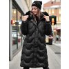 Dámská dlouhá bunda s kapucí WINTERACT prošívaná Dstreet TY4775 (Velikost S, Barva Černá)