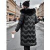 Dámská dlouhá bunda s kapucí WINTERACT prošívaná Dstreet TY4775 (Velikost S, Barva Černá)