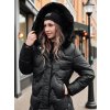Dámská dlouhá bunda s kapucí WINTERACT prošívaná Dstreet TY4775 (Velikost S, Barva Černá)