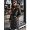 Dámská dlouhá bunda s kapucí WINTERACT prošívaná Dstreet TY4775 (Velikost S, Barva Černá)
