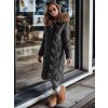 Dámská dlouhá bunda s kapucí WINTERACT prošívaná Dstreet TY4775 (Velikost S, Barva Černá)